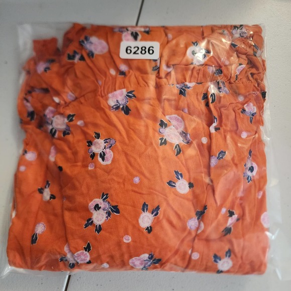 Free People Like A Lady Mini Dress Orange Combo Size Large NWT - Picture 9 of 9